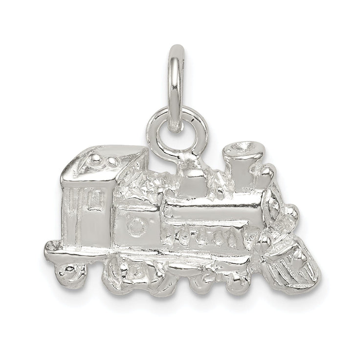 Sterling Silver Satin 3-D Train Engine Charm