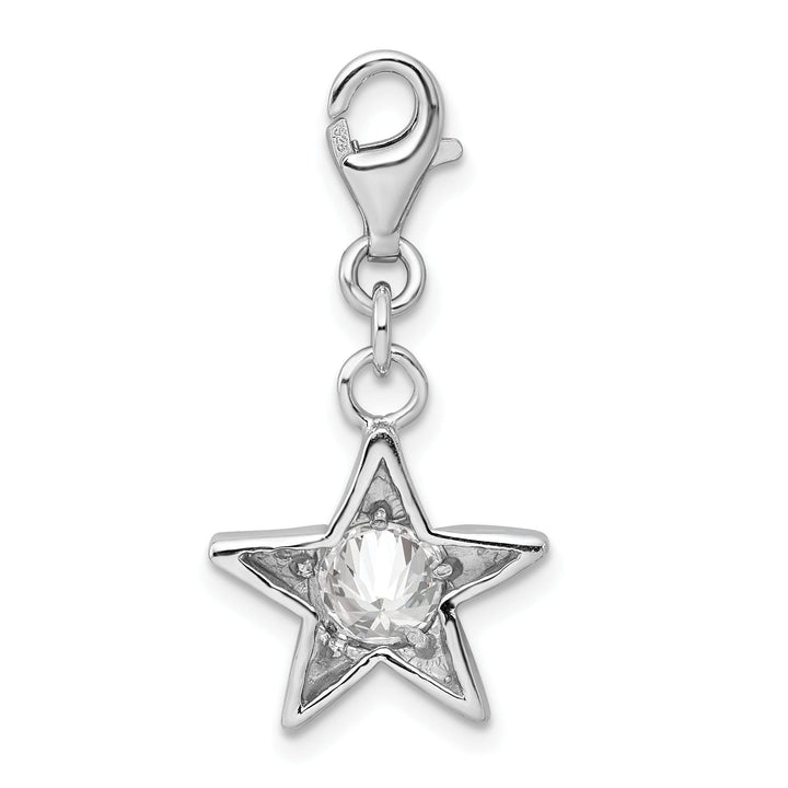 Sterling Silver April C.Z Birthstone Star Charm