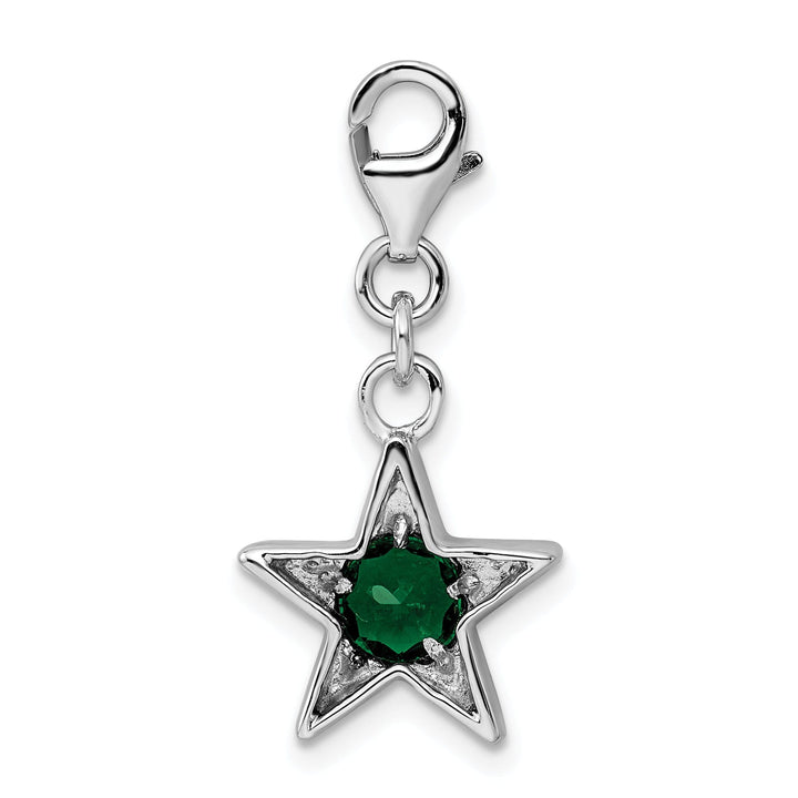 Sterling Silver May C.Z Birthstone Star Charm