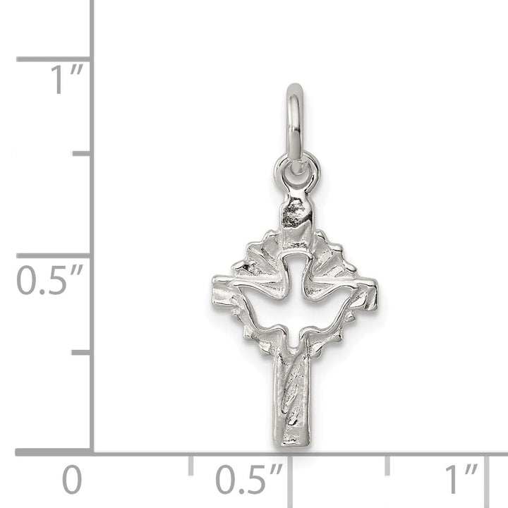 Sterling Silver Dove Cross Charm Pendant
