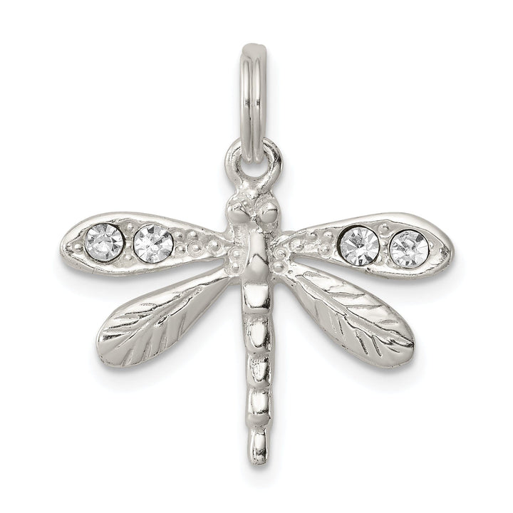 Silver Preciosa Crystal Dragonfly Charm