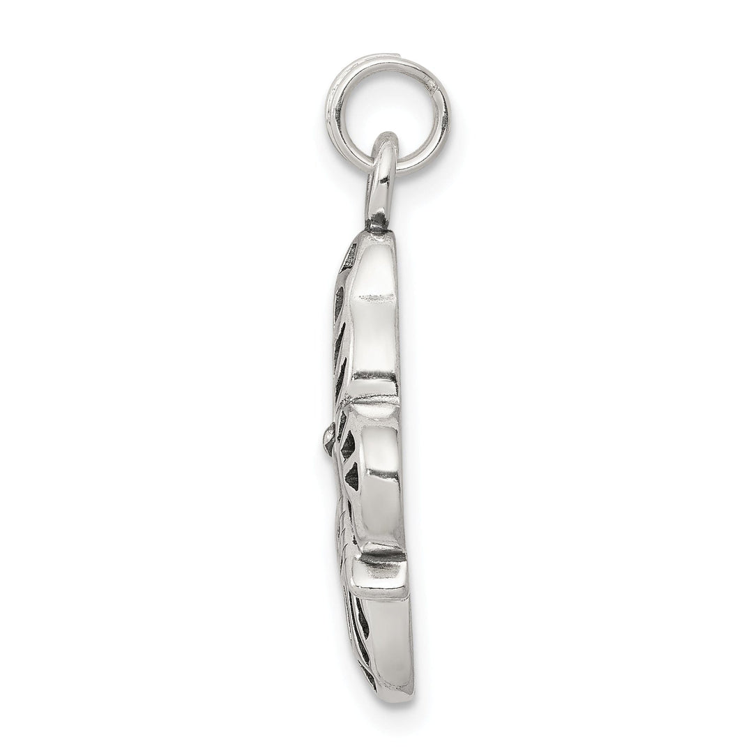 Sterling Silver Polish Antiqued Butterfly Charm