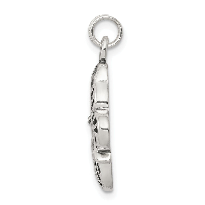 Sterling Silver Polish Antiqued Butterfly Charm