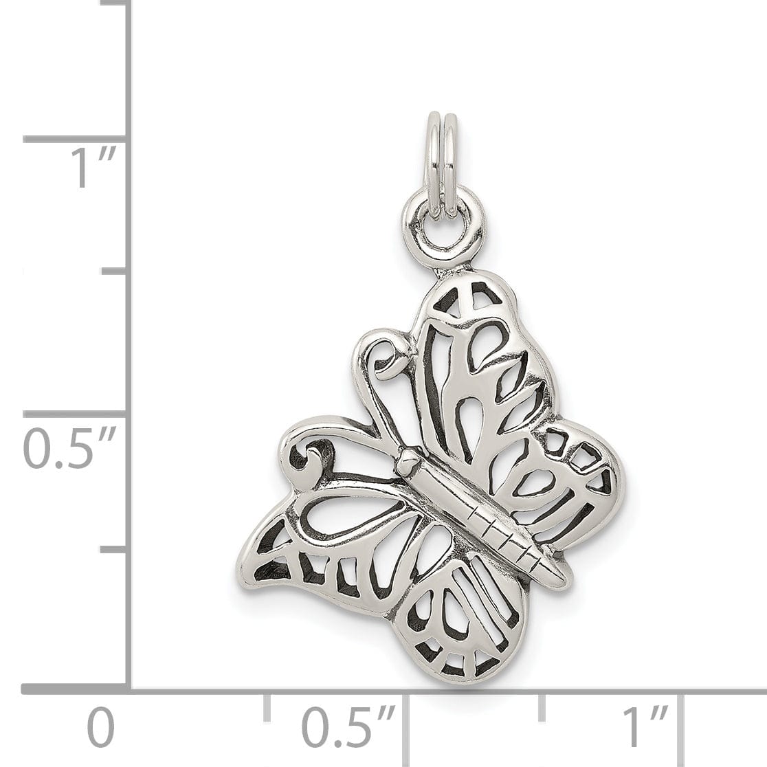 Sterling Silver Polish Antiqued Butterfly Charm | Jewelry Shopping