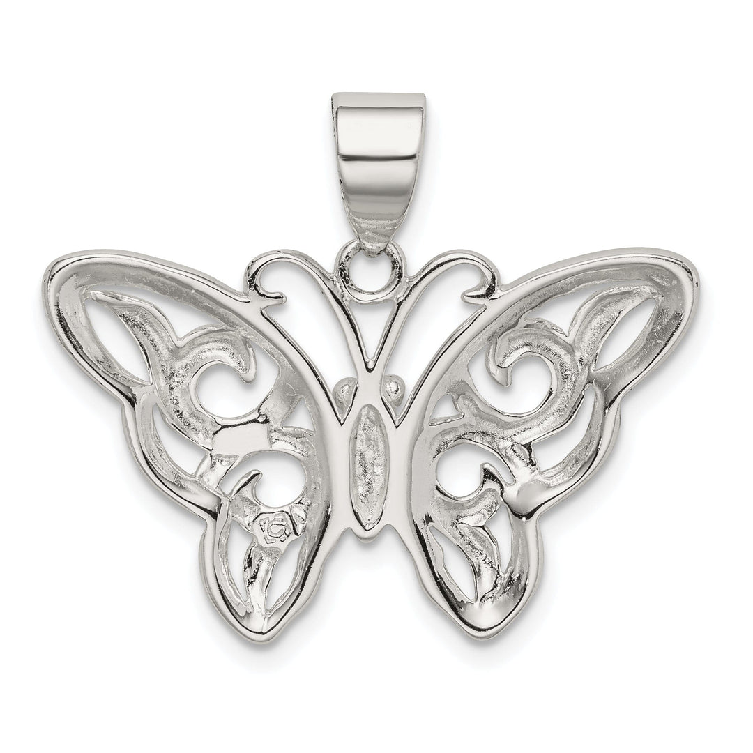 Sterling Silver Polish Butterfly Charm Pendant