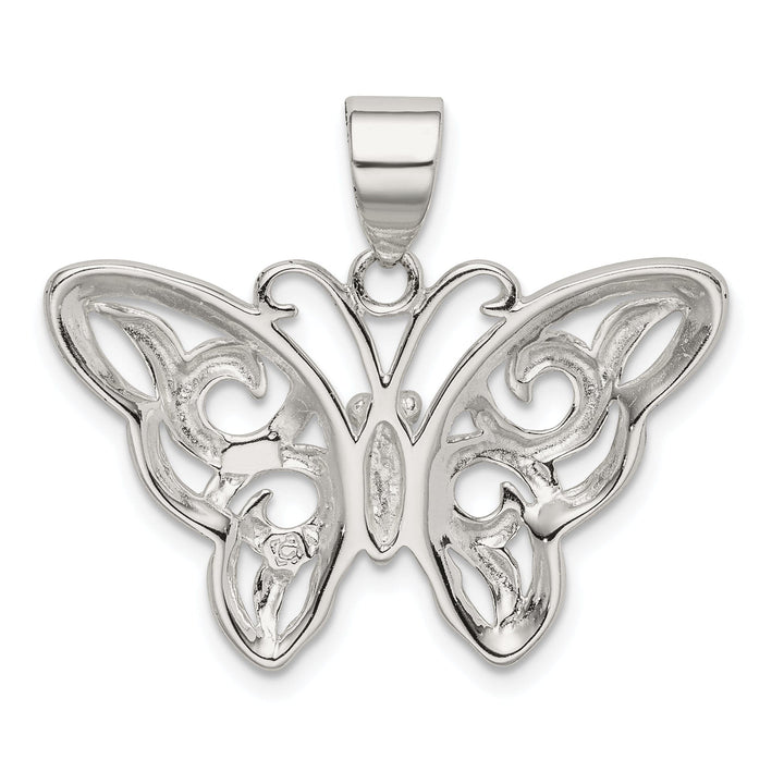 Sterling Silver Polish Butterfly Charm Pendant