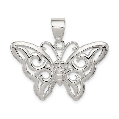 Sterling Silver Polish Butterfly Charm Pendant at $ 28.08 only from Jewelryshopping.com