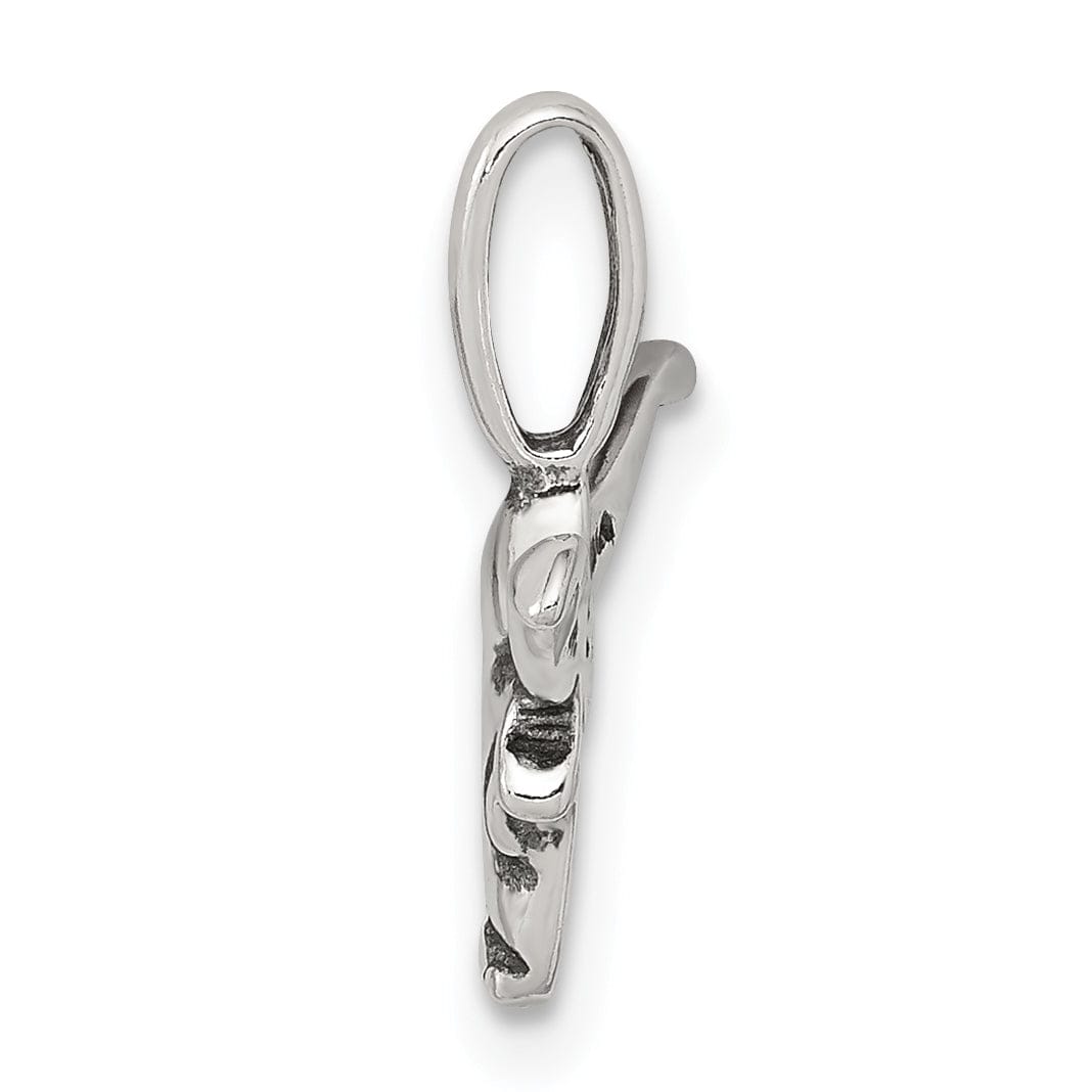 Silver Polish Antique Bull with Horns Charm