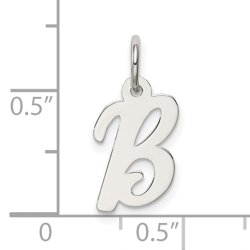 Sterling Silver Small Script Initial B Charm