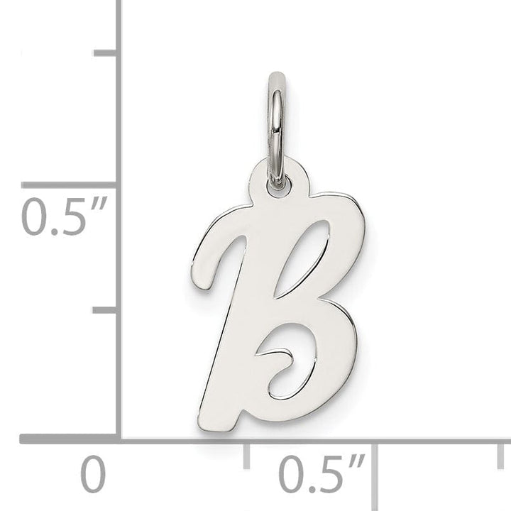 Sterling Silver Small Script Initial B Charm