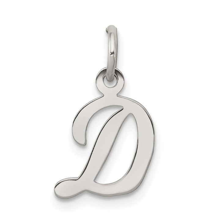 Sterling Silver Small Script Initial D Charm