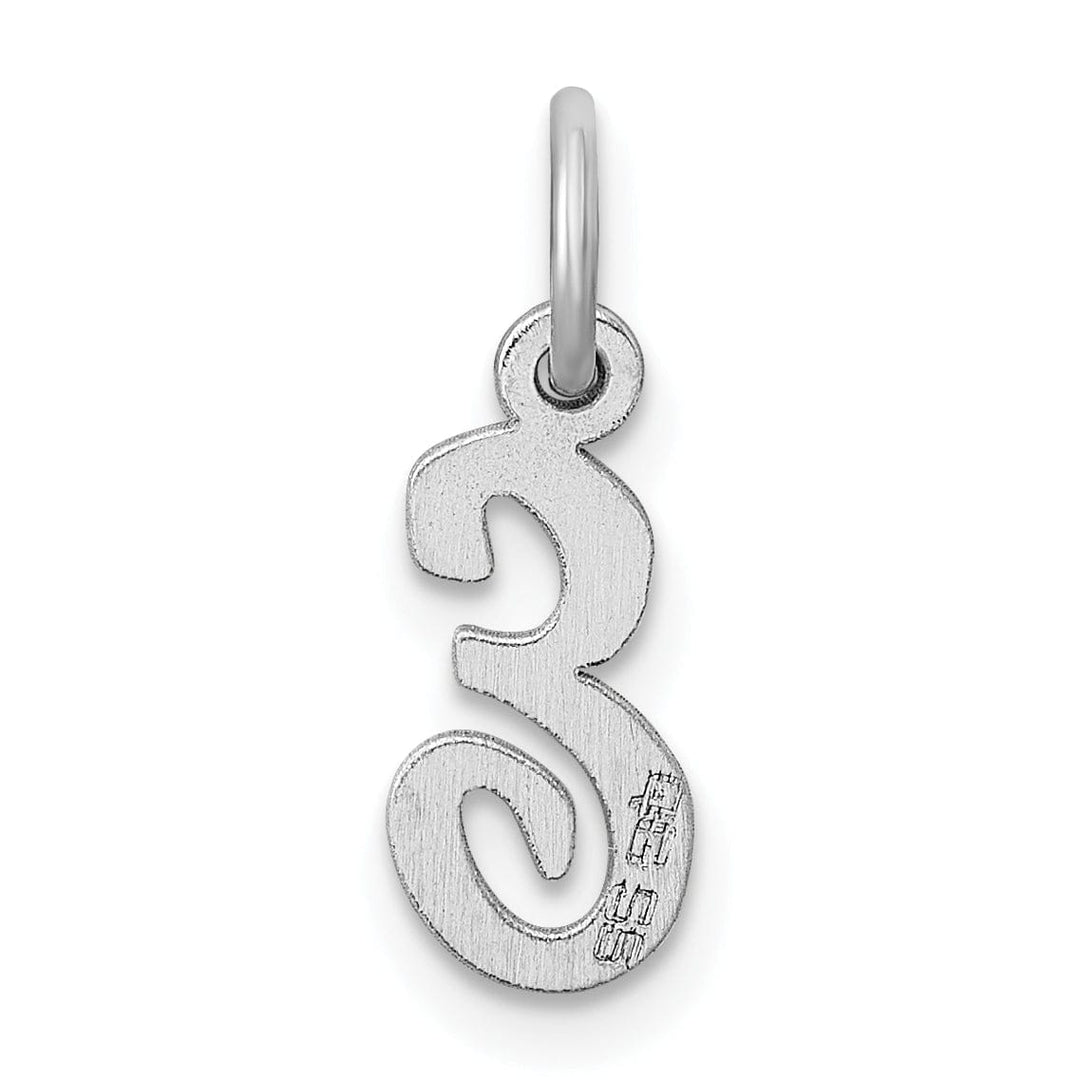 Sterling Silver Small Script Initial E Charm