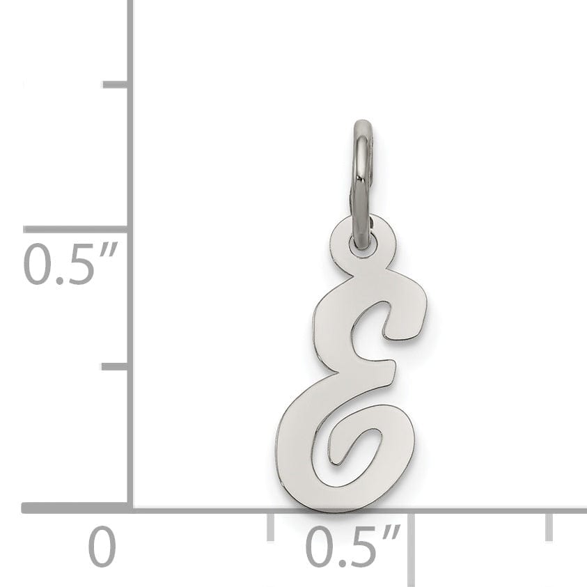 Sterling Silver Small Script Initial E Charm