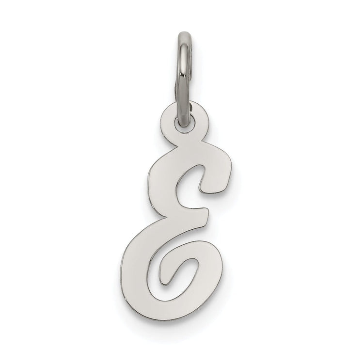 Sterling Silver Small Script Initial E Charm