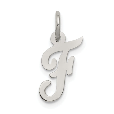 Sterling Silver Small Script Initial F Charm at $ 6.41 only from Jewelryshopping.com