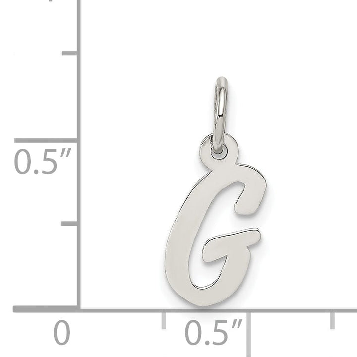 Sterling Silver Small Script Initial G Charm