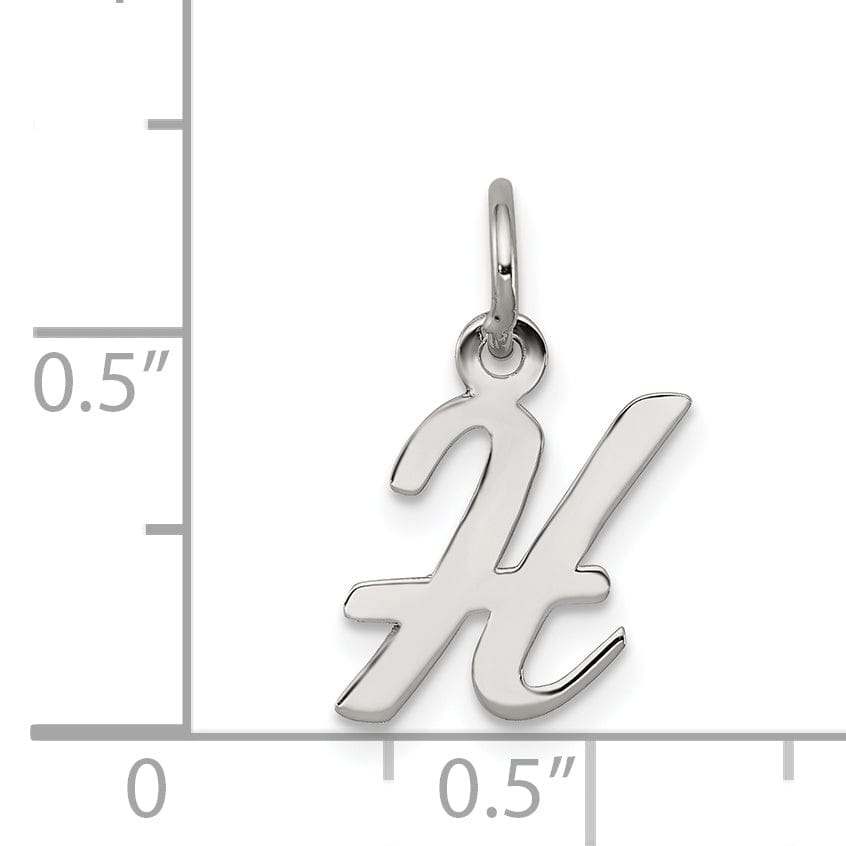 Sterling Silver Small Script Initial H Charm