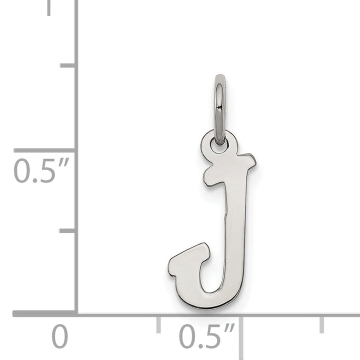 Sterling Silver Small Script Initial J Charm