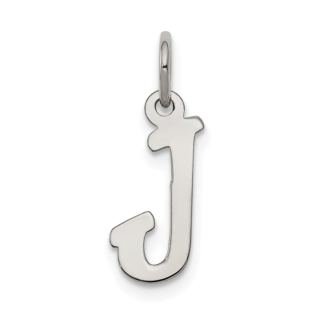 Sterling Silver Small Script Initial J Charm