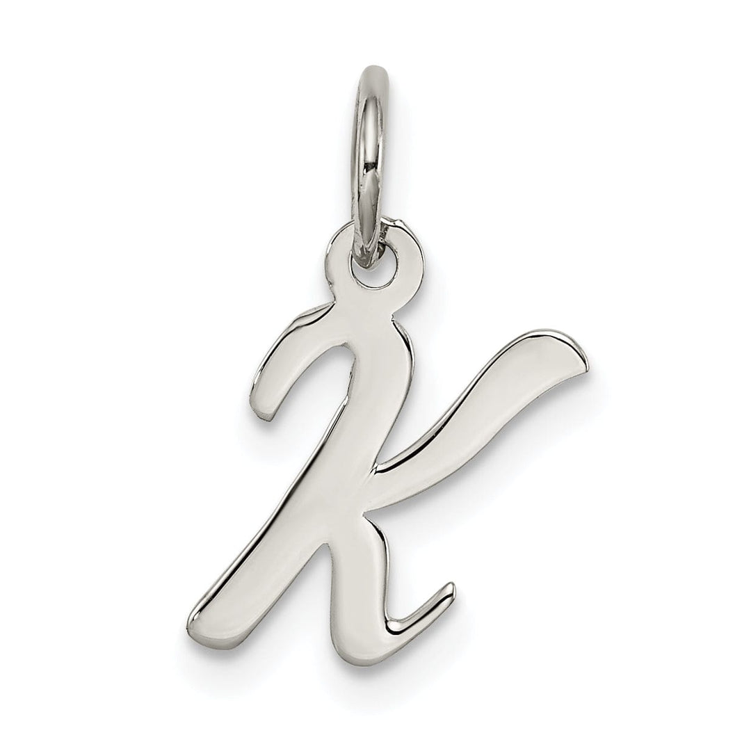 Sterling Silver Small Script Initial K Charm