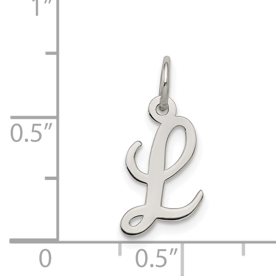 Sterling Silver Small Script Initial L Charm