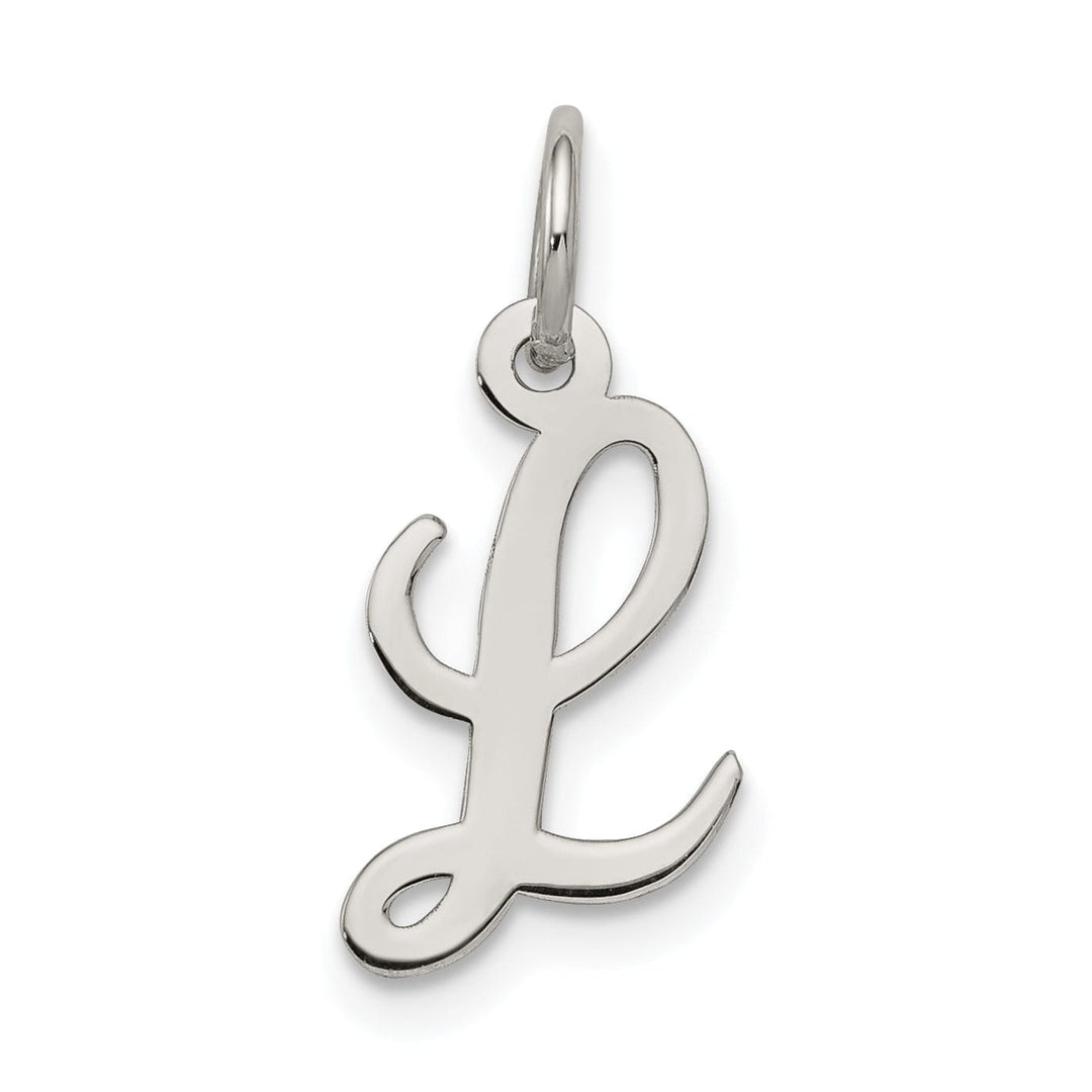 Sterling Silver Small Script Initial L Charm