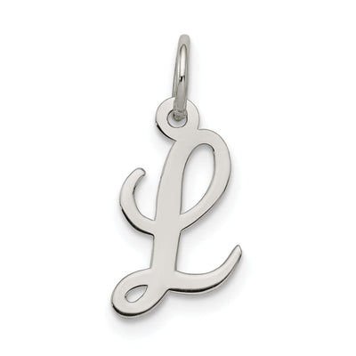 Sterling Silver Small Script Initial L Charm at $ 6.45 only from Jewelryshopping.com