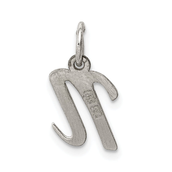 Sterling Silver Small Script Initial N Charm