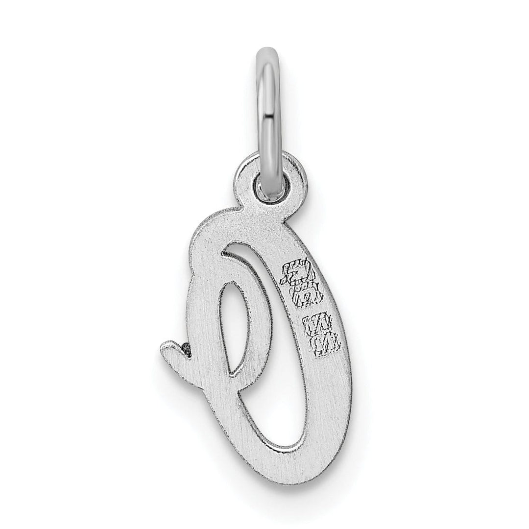 Sterling Silver Small Script Initial O Charm