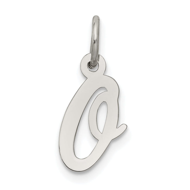 Sterling Silver Small Script Initial O Charm