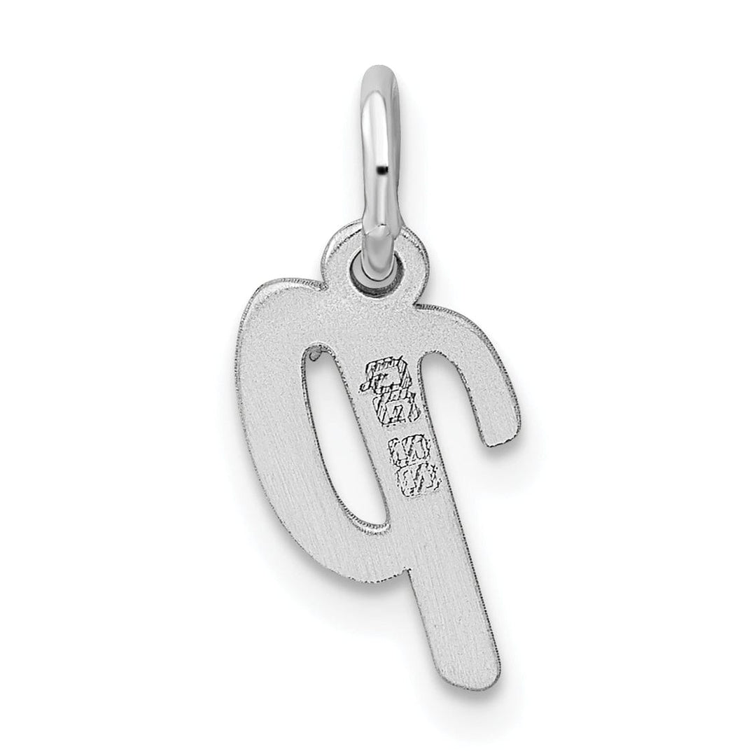 Sterling Silver Small Script Initial P Charm