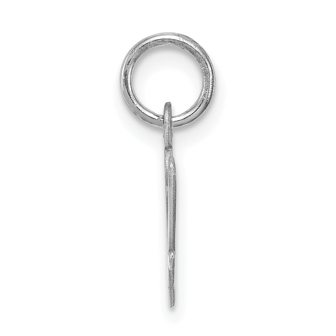 Sterling Silver Small Script Initial V Charm