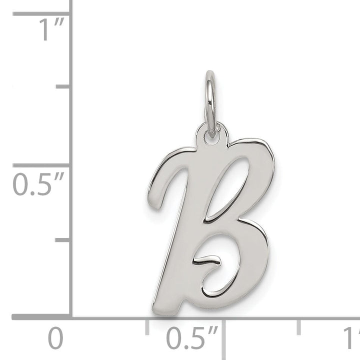 Sterling Silver Medium Script Initial B Charm