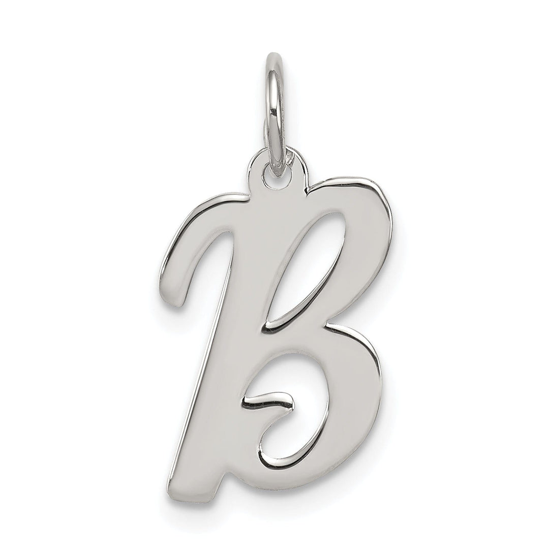 Sterling Silver Medium Script Initial B Charm