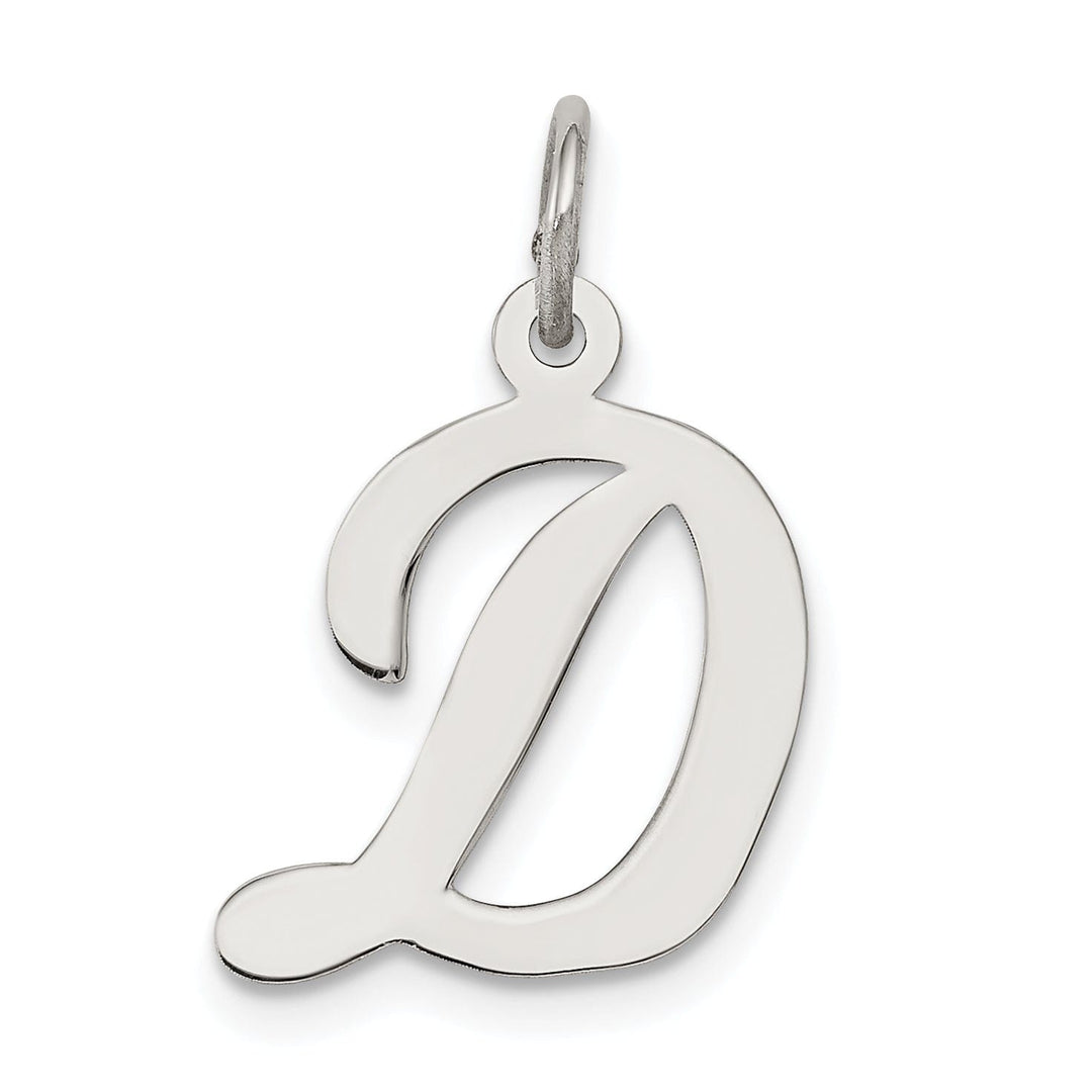 Sterling Silver Medium Script Initial D Charm