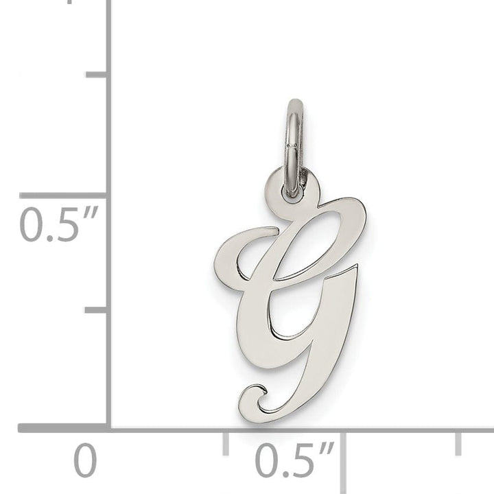 Sterling Silver Medium Script Initial G Charm