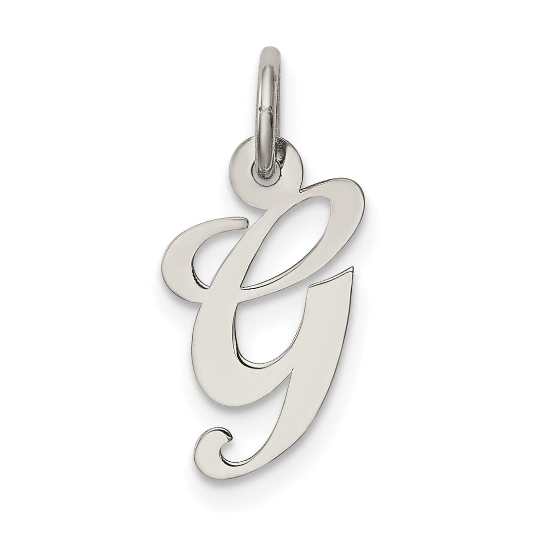 Sterling Silver Medium Script Initial G Charm