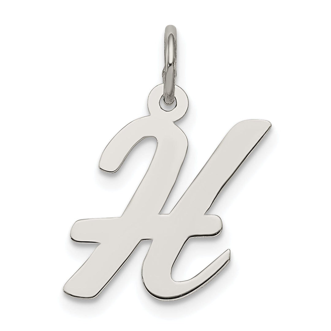 Sterling Silver Medium Script Initial H Charm