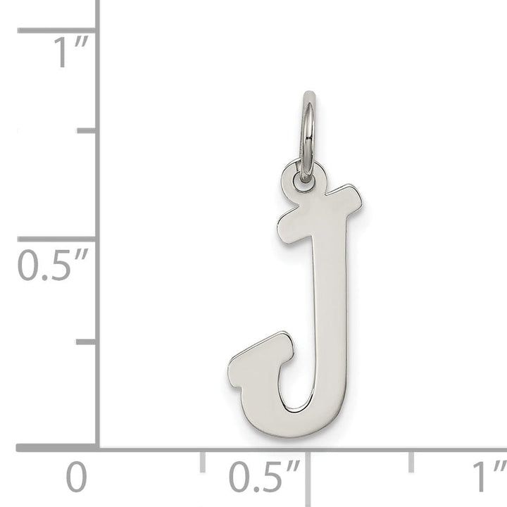 Sterling Silver Medium Script Initial J Charm