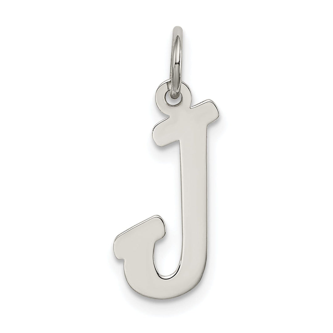 Sterling Silver Medium Script Initial J Charm