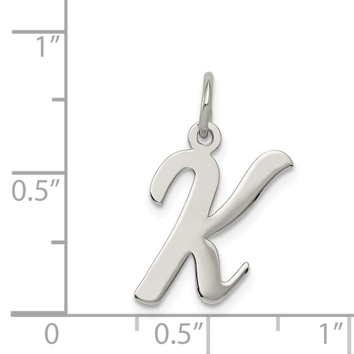 Sterling Silver Medium Script Initial K Charm