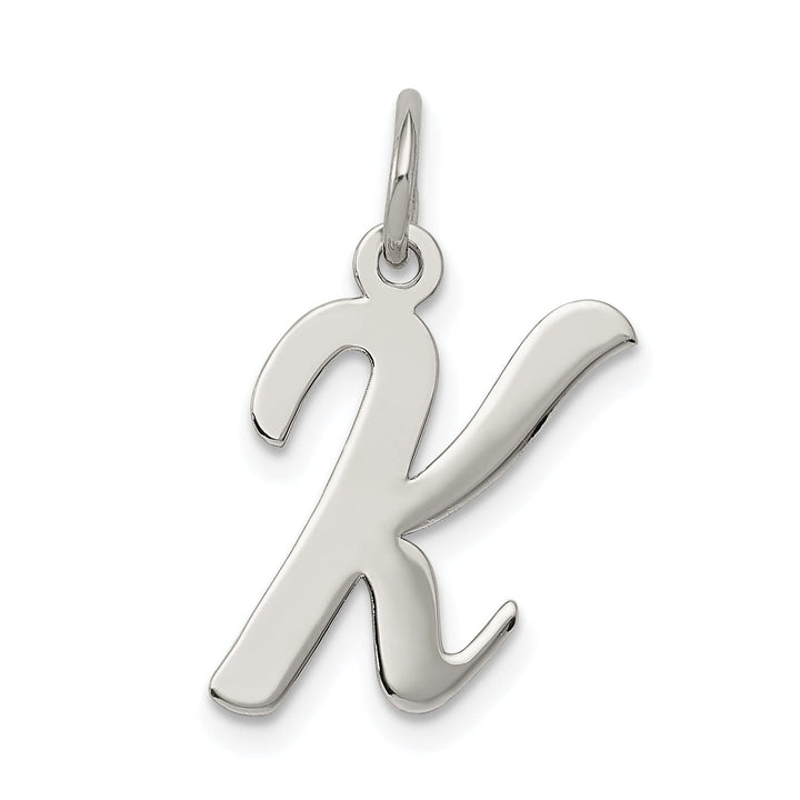 Sterling Silver Medium Script Initial K Charm