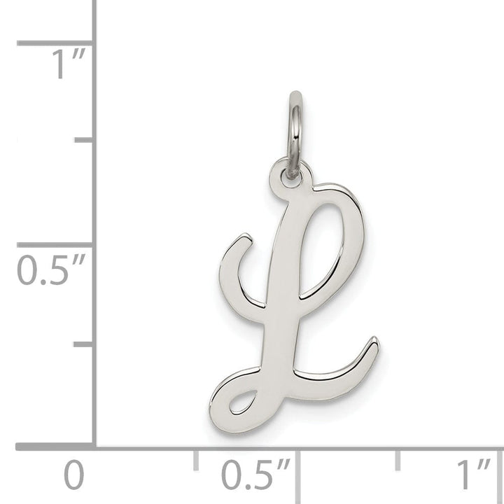 Sterling Silver Medium Script Initial L Charm