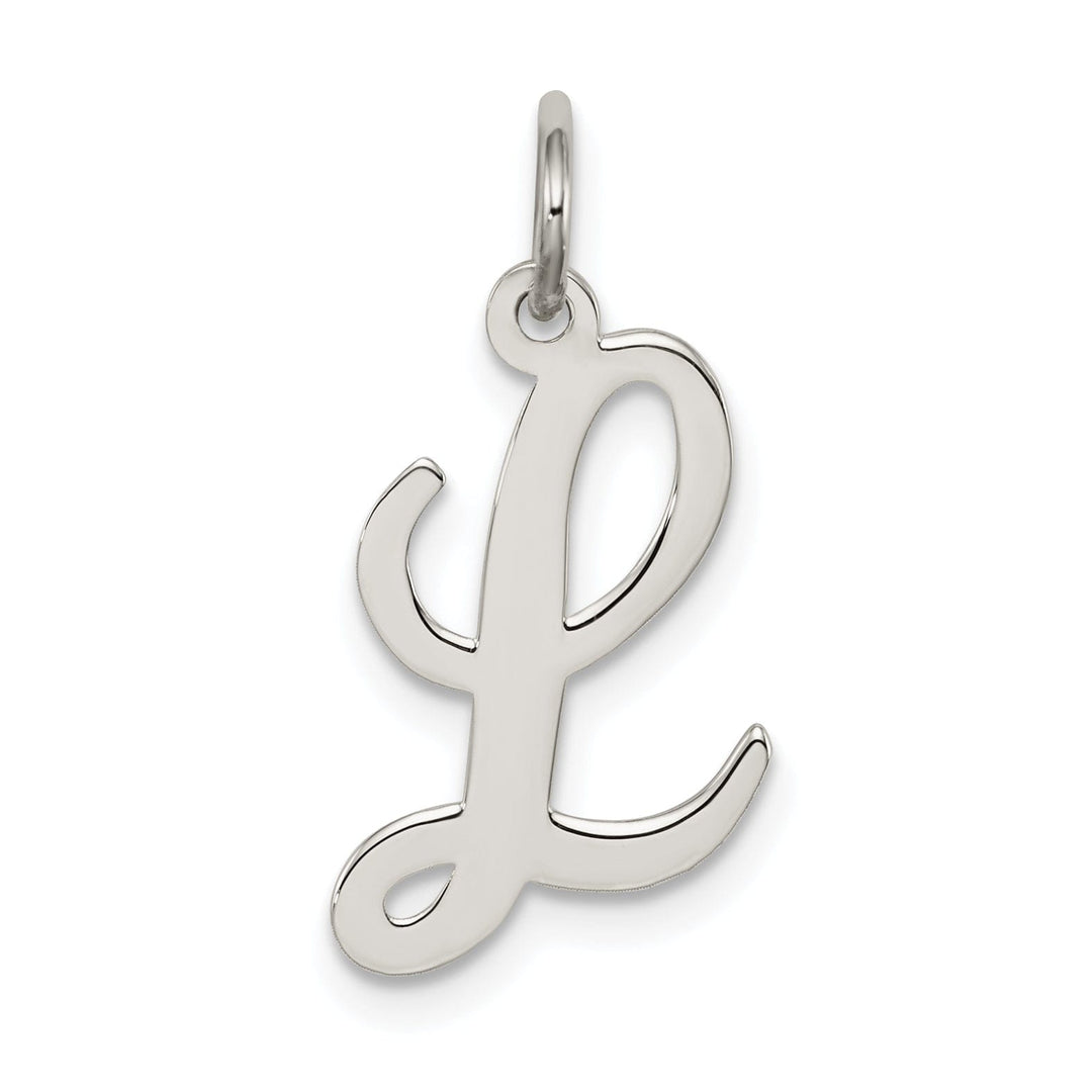 Sterling Silver Medium Script Initial L Charm