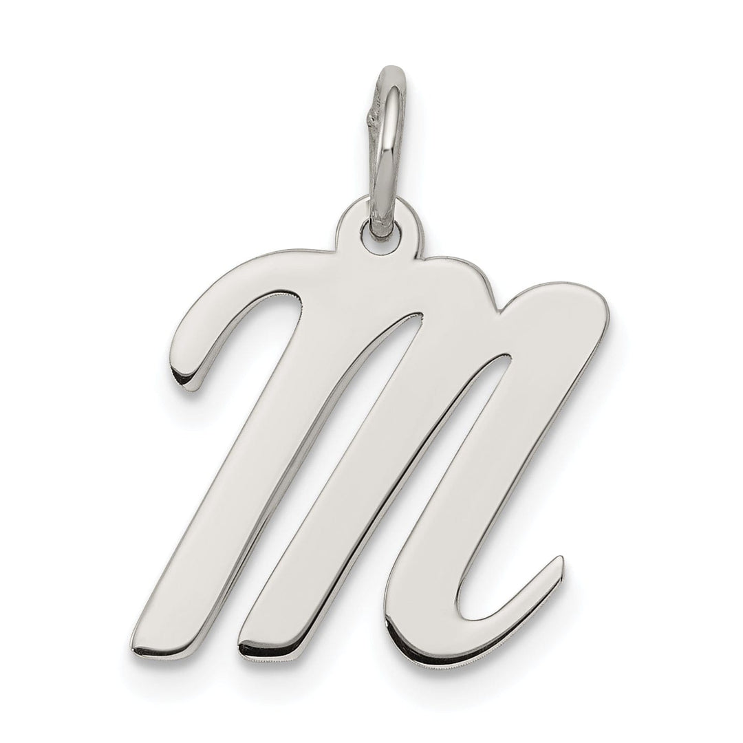 Sterling Silver Medium Script Initial M Charm