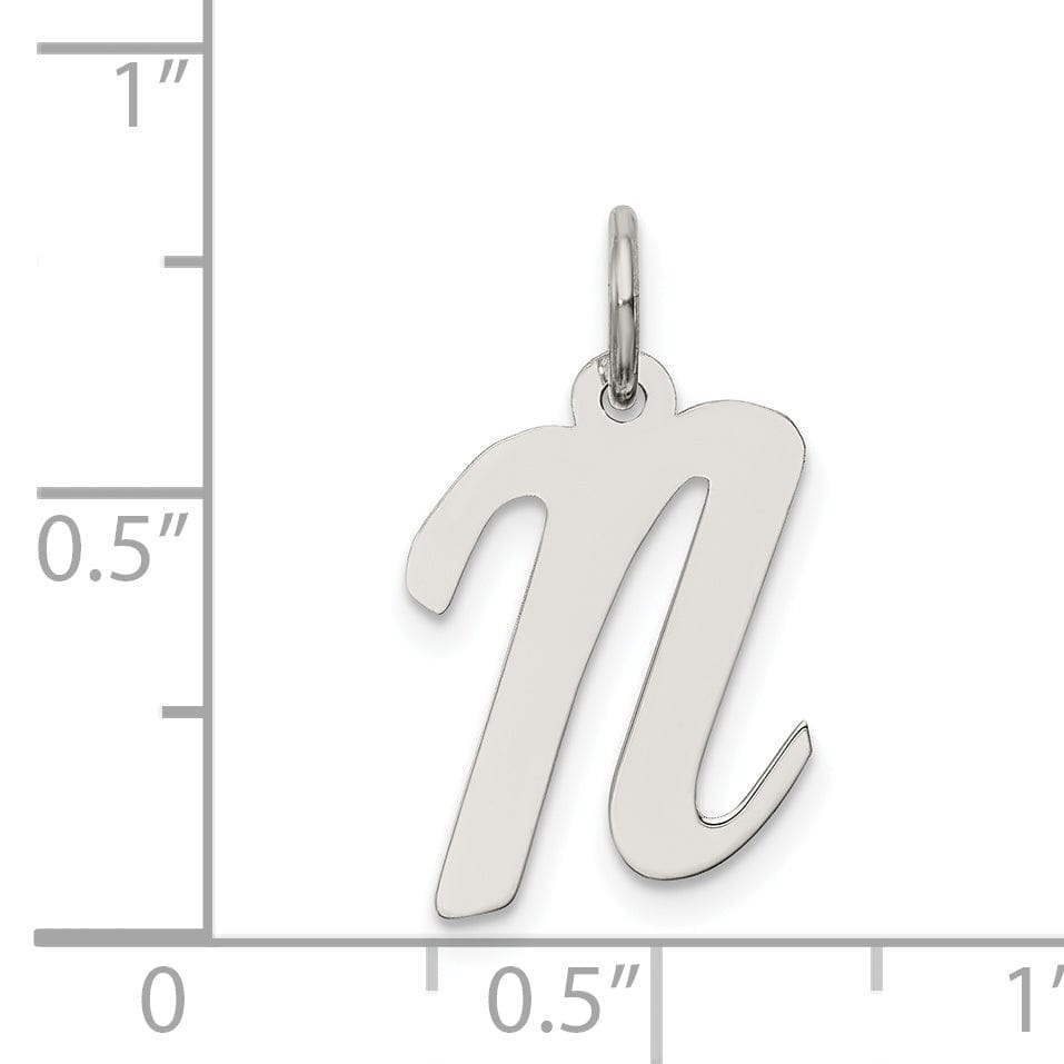 Sterling Silver Medium Script Initial N Charm