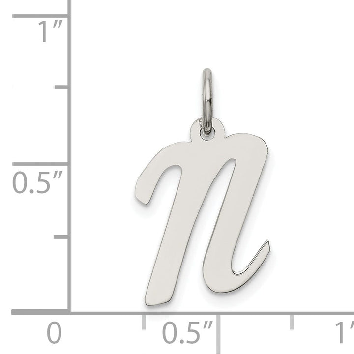 Sterling Silver Medium Script Initial N Charm