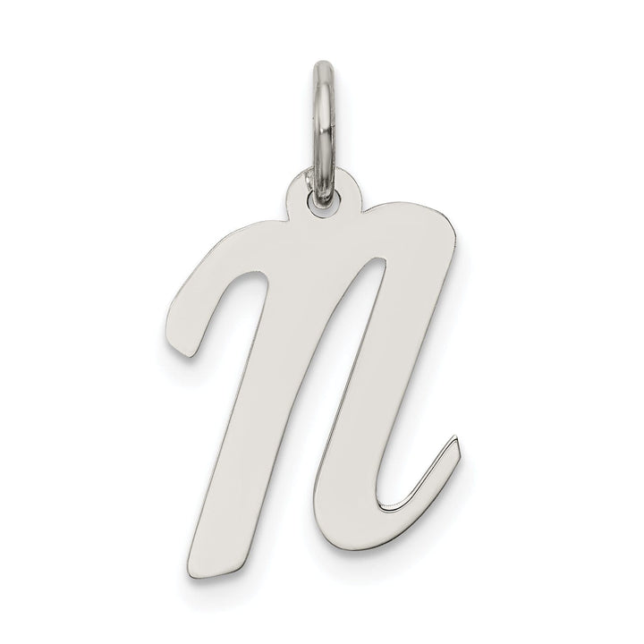 Sterling Silver Medium Script Initial N Charm