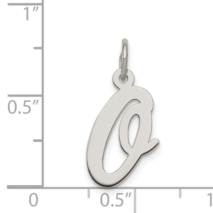 Sterling Silver Medium Script Initial O Charm