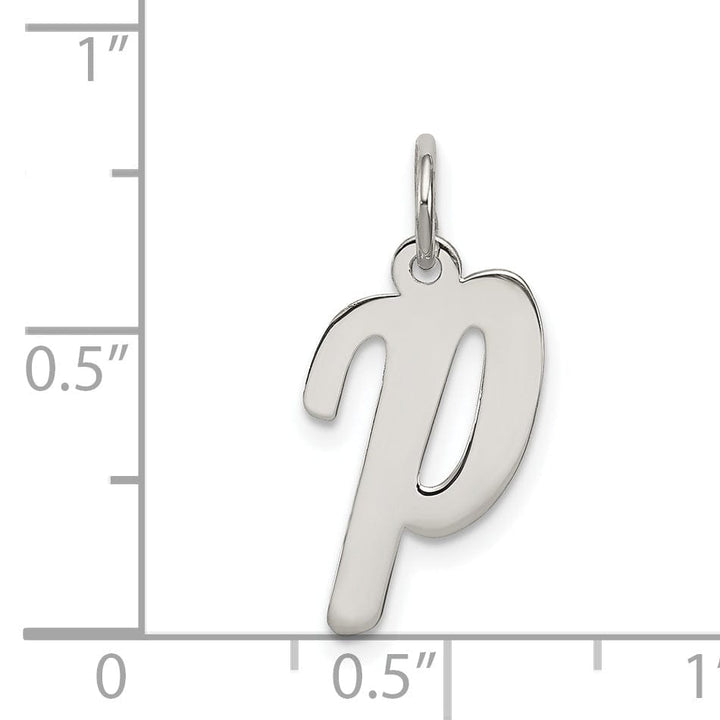 Sterling Silver Medium Script Initial P Charm